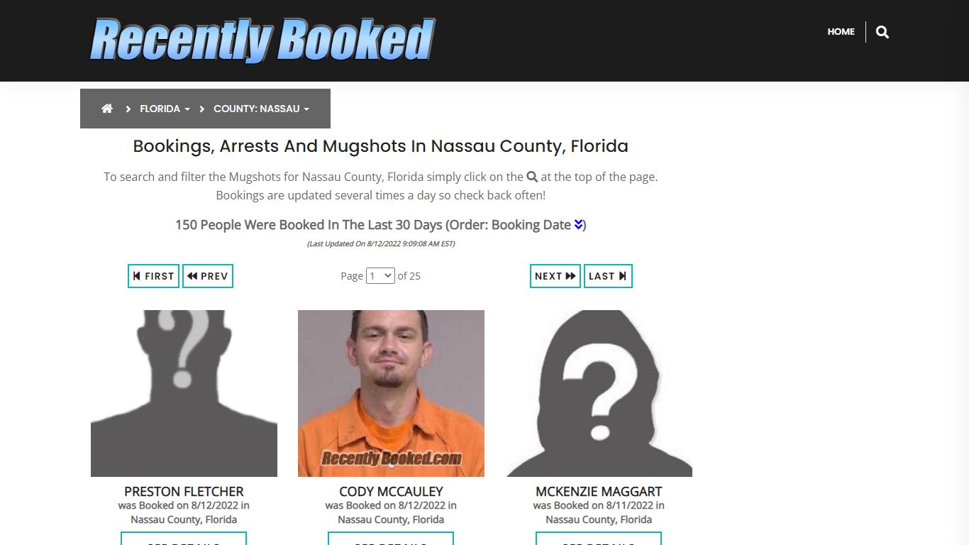 Recent bookings, Arrests, Mugshots in Nassau County, Florida